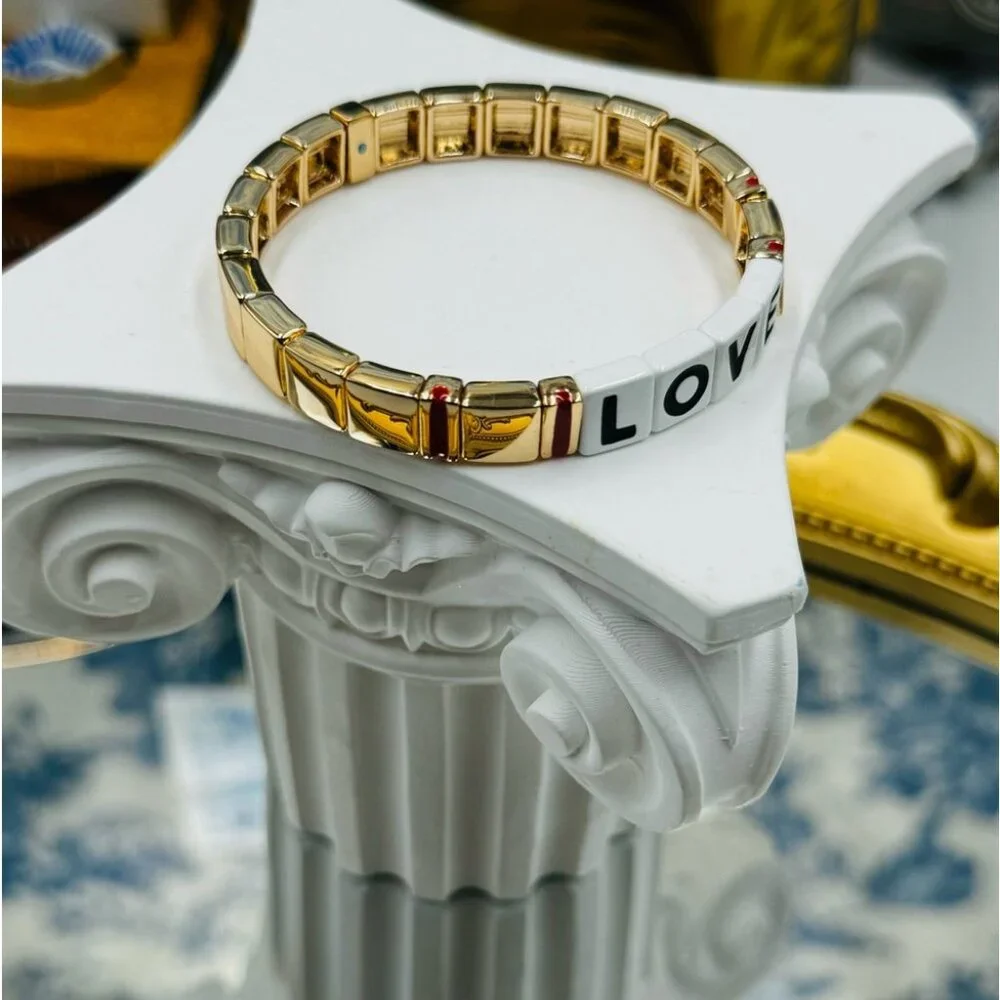 🆕 ROXANNE ASSOULIN 🧿 NWOT Golden LOVE Bracelet Set - Set of 2